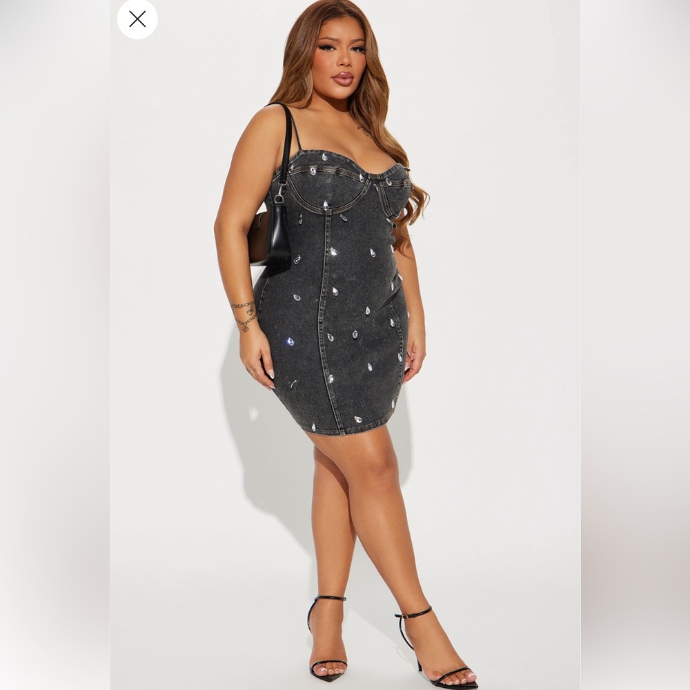 Zin Denim Mini Dress- Black Wash